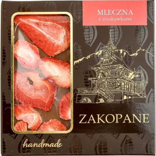 Zakopiańska mleczna czekolada z truskawkami 85g