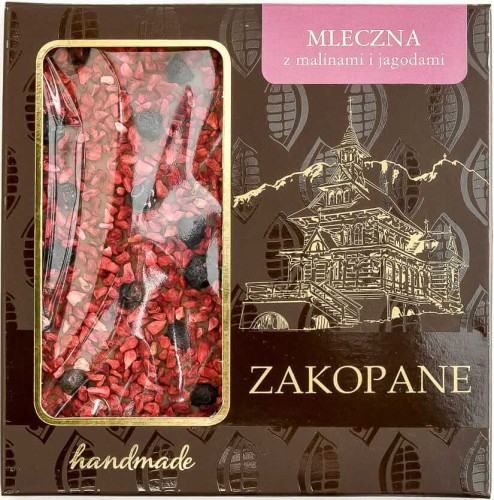Zakopiańska mleczna czekolada z malinami i jagodami 85g