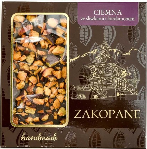 Zakopiańska ciemna czekolada ze śliwkami i kardamonem 85g