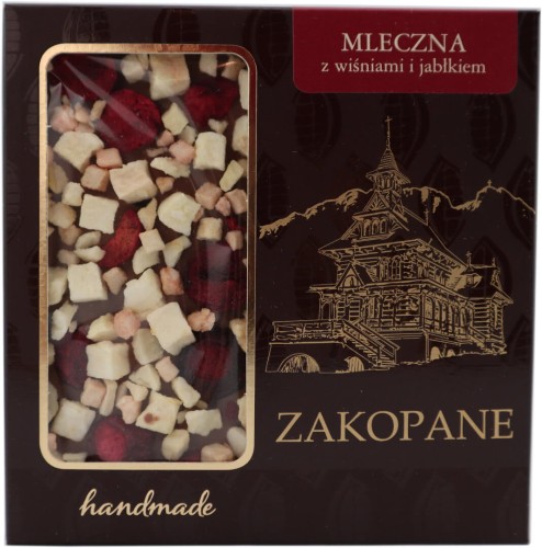 Zakopiańska mleczna czekolada z wiśniami i jabłkiem 85G