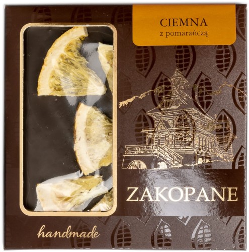 Zakopiańska ciemna Czekolada z pomarańczą 85G