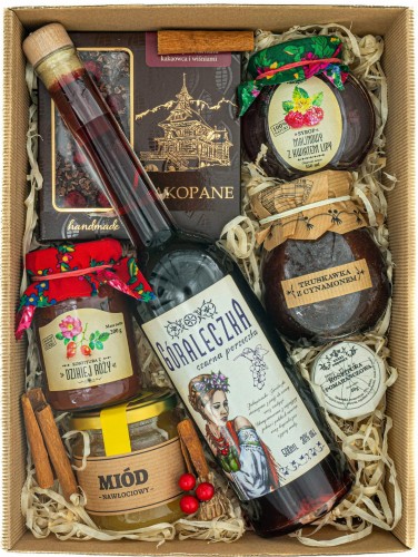 Zestaw okazjonalny z nalewką Góraleczka czarna porzeczka