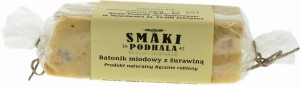 Smaki Podhala - batonik miodowy z żurawiną