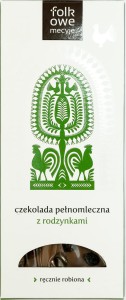 Folkowa czekolada pełnomleczna z rodzynkami 110g
